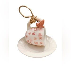 Blossoms & Butterfly Bird-feeder - Ceramic Mug and Saucer